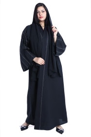 Flare sleeves Abaya AIK4035 Black and Blue