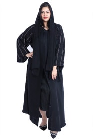 عباية اكمام واسعة AIK4036 اسود