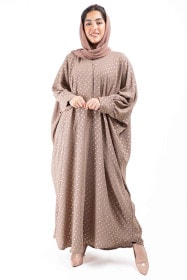 Printed CY Abaya AIK8004 Baige