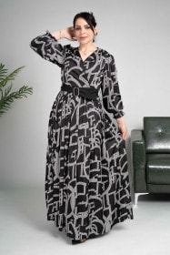 Abstract Prints Modest Dress CJ1028