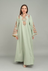 Contrast Embroidered Jalabiya CJ1032