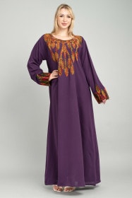 Solid Embroidery Elegant Jalabiya XJ1002