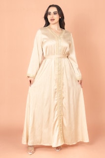 Embellished Stripes V-neck Jalabiya IK2013 image