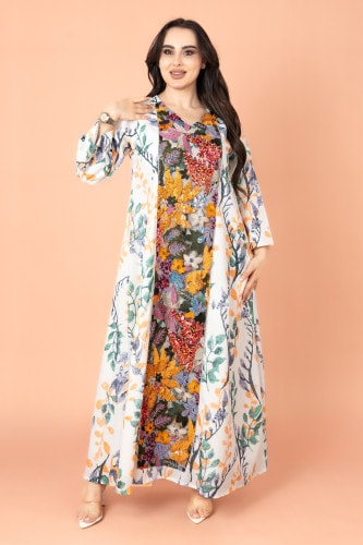 Embroidery Applique Wide Cut Jalabiya IK3003