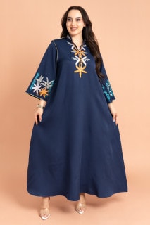 Solid Embroidery Elegant Jalabiya IK3010 image