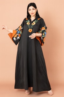 Solid Embroidery Elegant Jalabiya IK3011 image