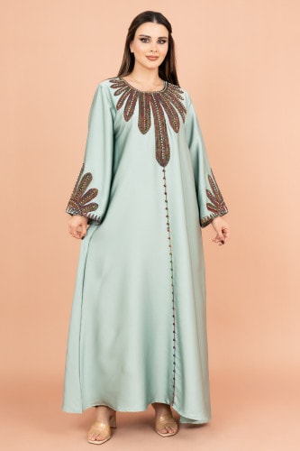 Solid Embroidered Jalabiya IK1007