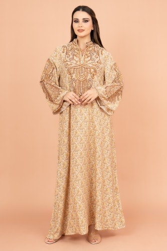 جلابية كرستال انيقة IK1010 بني