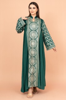 جلابية عصرية مطرزة IK2023 اخضر image