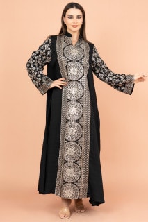 جلابية عصرية مطرزة IK2023 اسود image