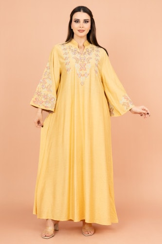 Crystal-Embellished Embroidered Jalabiya IK4002
