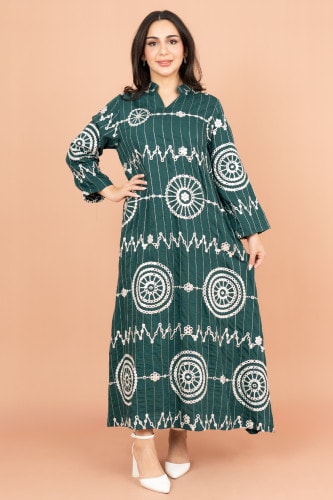 Elegant Jalabiya with Intricate Embroidery Work IK6004