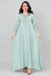 جلابية كرستال ملكية انيقة IK3007 تركوازي image