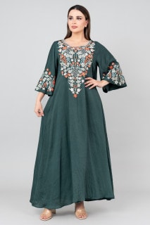 Floral Majesty Embroidered Jalabiya IK3006 image