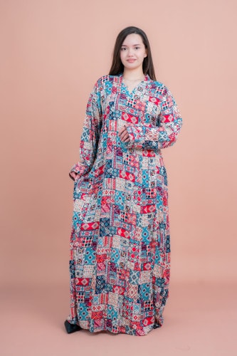 Abstract Geometric Maxi IK062 Beige
