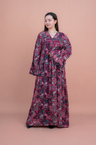 Abstract Geometric Maxi IK072 Pink