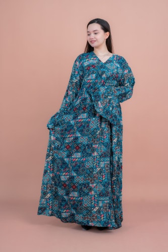 Abstract Geometric Maxi IK072 Turquoise