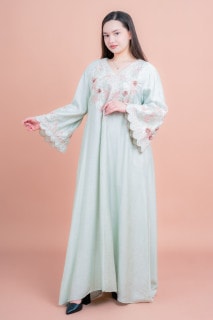 جلابية عصرية مطرزة IK4013 اخضر image