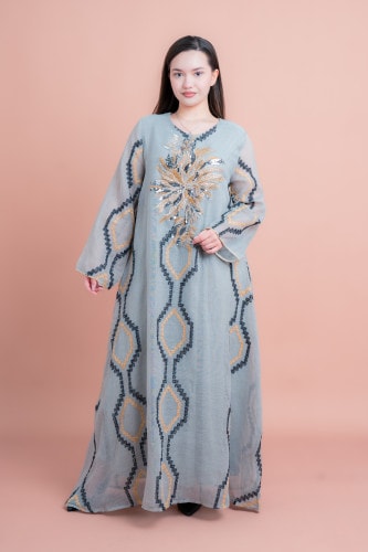 Radiant Embroidery Jalabiya IK6011 Grey