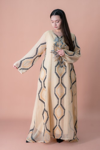 Radiant Embroidery Jalabiya IK6011 Yellow