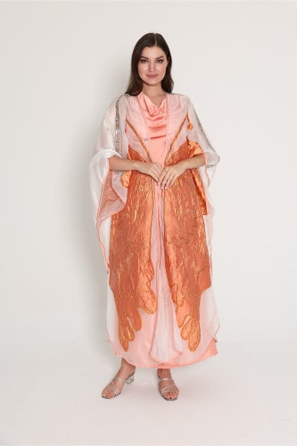 Shimmer Bisht Design Jalabiya IK6013 Orange