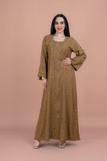 Modern Embroidered Jalabiya IN091 Brown image