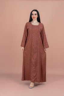 Modern Embroidered Jalabiya IN091 Maroon image