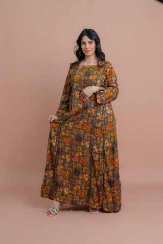 Abstract Geometric Maxi IK050 Orange