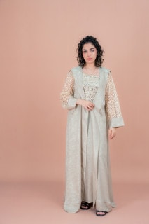 Shimmer Modern Design Jalabiya IN9157 Beige image