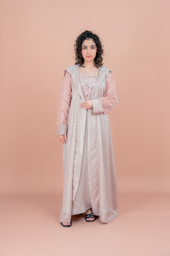 Shimmer Modern Design Jalabiya IN9157 Pink