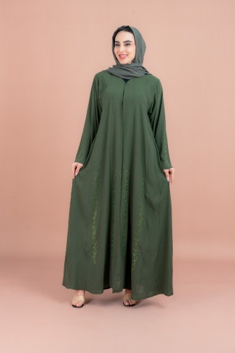 Modern Crystal Abaya AIK157 Green