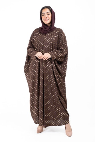 Printed CY Abaya AIK8004 Brown