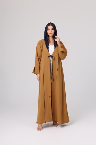 Casual Front Tie Colored Abaya ABY1103