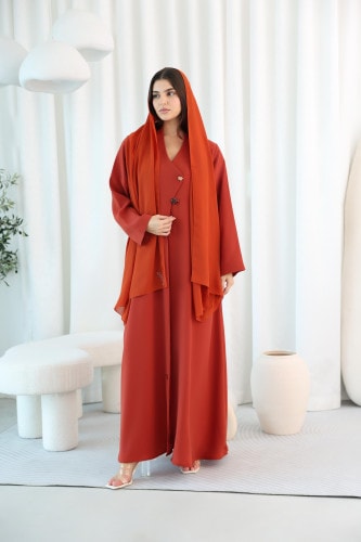Formal Design Button Detail Colored Abaya ABY1105