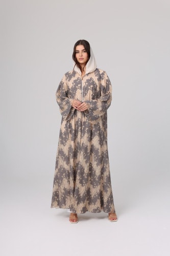 Floral Patterns Wide Cut Abaya ABY1109