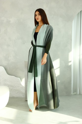 Elegant Green Grades Colored Mid Belt Abaya ABY1181 Green