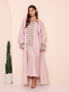 2 Piece Outfit Luxury Sequins Stripes Details IN9151 Pink image