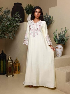 Modern Embroidered Jalabiya IK4013 Yellow image
