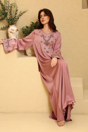 IKKXA Amwaj Jalabiya IK6041 Pink