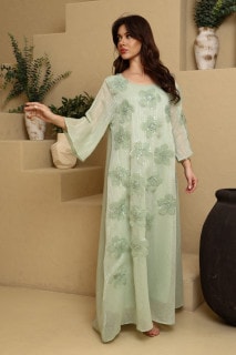 IKKXA Ward Al Layl Jalabiya IK6036 Green image