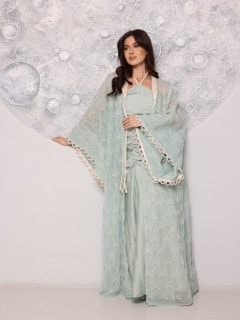 IKKXA Sequin Embellished Jalabiya  IK1110 Green image