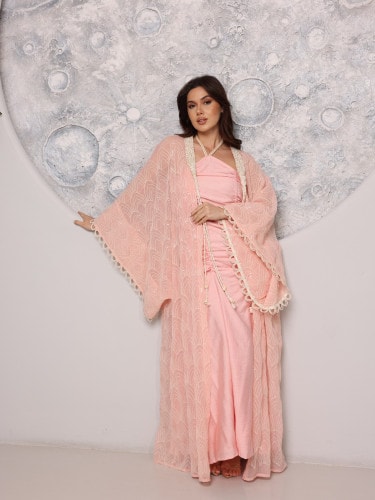 IKKXA Sequin Embellished Jalabiya  IK1110 Pink