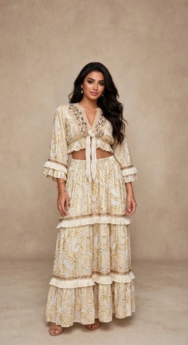 Golden Harmony Co-ord Set IKPAP246 White