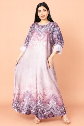 Abstract Design Modern Jalabiya IK1005 Pink