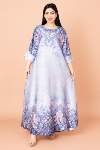 Abstract Design Modern Jalabiya IK1005 Purple