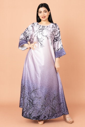 Abstract Design Modern Jalabiya IK1006 Purple