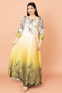 Abstract Design Modern Jalabiya IK1006 Yellow image