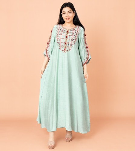 Classic Embroidery Jalabiya IK3005 Blue