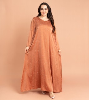 Crystal Patterns Luxury Jalabiya IK6002 Brown image