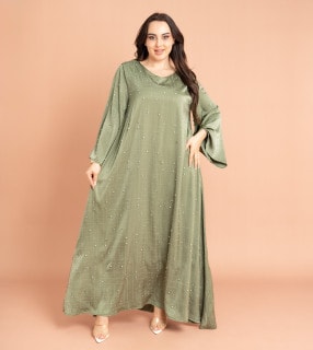 Crystal Patterns Luxury Jalabiya IK6002 Green image